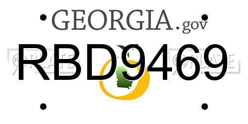 RBD9469 Georgia License Plate