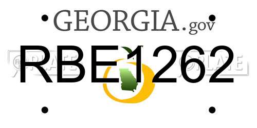 RBE1262 Georgia License Plate