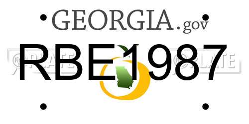 RBE1987 Georgia License Plate