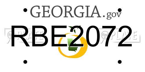 RBE2072 Georgia License Plate