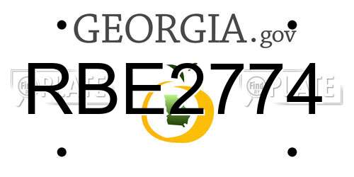 RBE2774 Georgia License Plate
