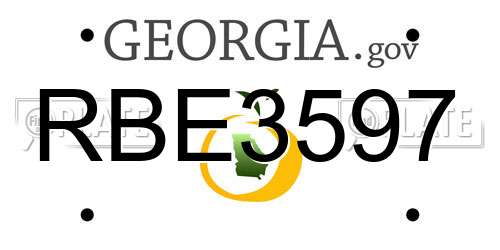 RBE3597 Georgia License Plate