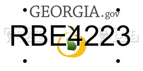 RBE4223 Georgia License Plate