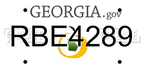 RBE4289 Georgia License Plate