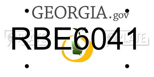 RBE6041 Georgia License Plate