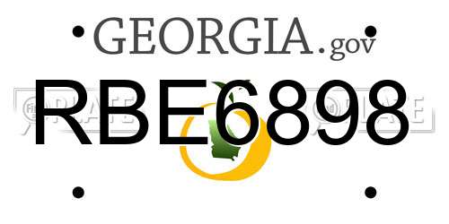RBE6898 Georgia License Plate