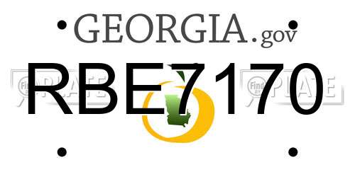 RBE7170 Georgia License Plate