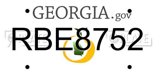 RBE8752 Georgia License Plate