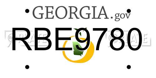 RBE9780 Georgia License Plate