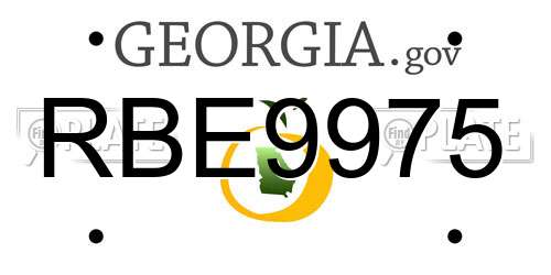 RBE9975 Georgia License Plate