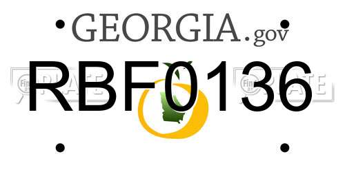 RBF0136 Georgia License Plate
