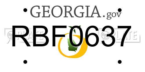 RBF0637 Georgia License Plate