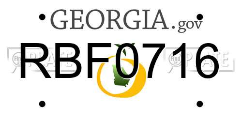 RBF0716 Georgia License Plate
