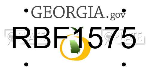 RBF1575 Georgia License Plate