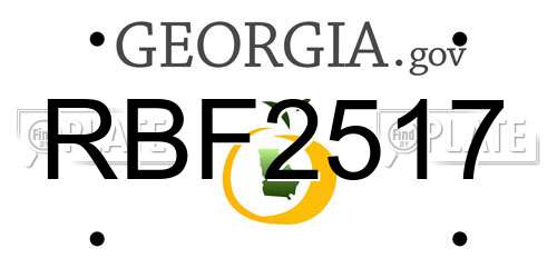 RBF2517 Georgia License Plate
