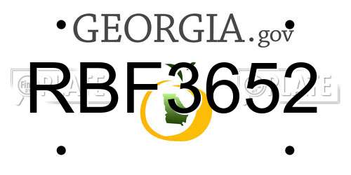 RBF3652 Georgia License Plate