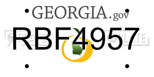 RBF4957 Georgia License Plate
