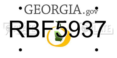 RBF5937 Georgia License Plate
