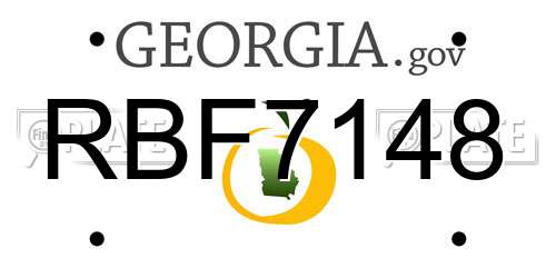 RBF7148 Georgia License Plate