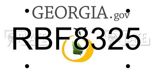 RBF8325 Georgia License Plate