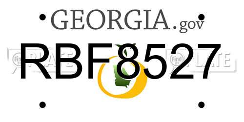 RBF8527 Georgia License Plate