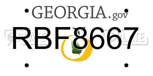 RBF8667 Georgia License Plate