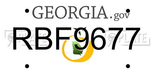 RBF9677 Georgia License Plate