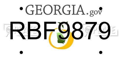 RBF9879 Georgia License Plate