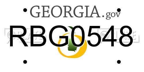 RBG0548 Georgia License Plate