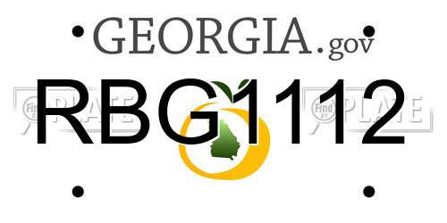 RBG1112 Georgia License Plate