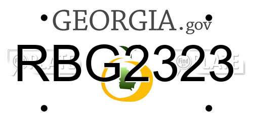 RBG2323 Georgia License Plate