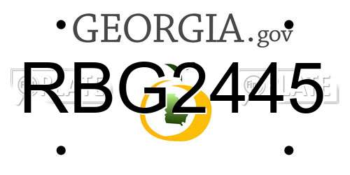 RBG2445 Georgia License Plate
