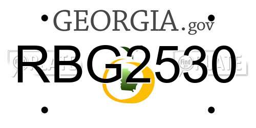 RBG2530 Georgia License Plate