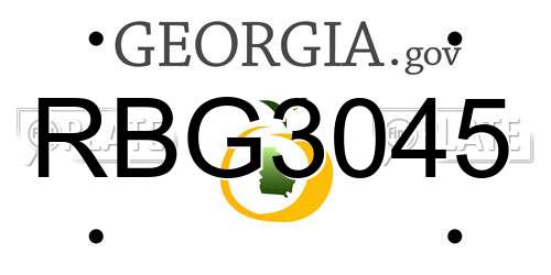 RBG3045 Georgia License Plate