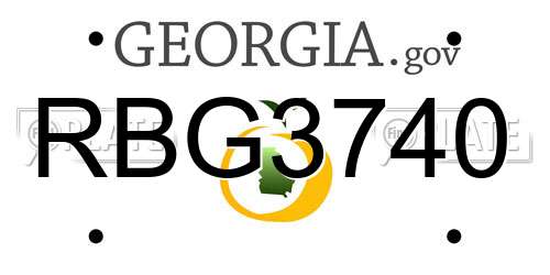 RBG3740 Georgia License Plate