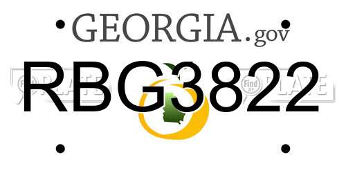 RBG3822 Georgia License Plate