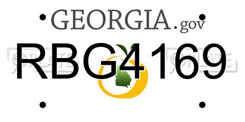 RBG4169 Georgia License Plate