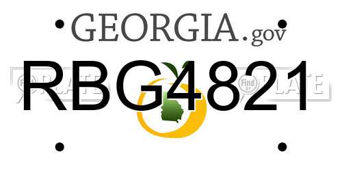 RBG4821 Georgia License Plate