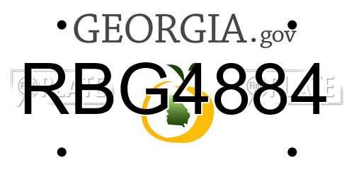 RBG4884 Georgia License Plate