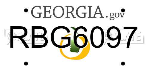 RBG6097 Georgia License Plate