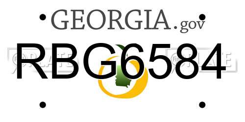 RBG6584 Georgia License Plate