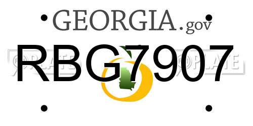 RBG7907 Georgia License Plate
