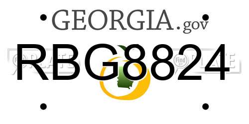 RBG8824 Georgia License Plate
