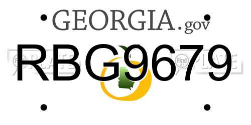RBG9679 Georgia License Plate