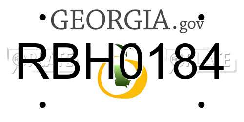 RBH0184 Georgia License Plate