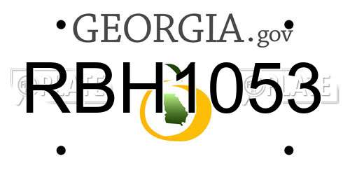 RBH1053 Georgia License Plate