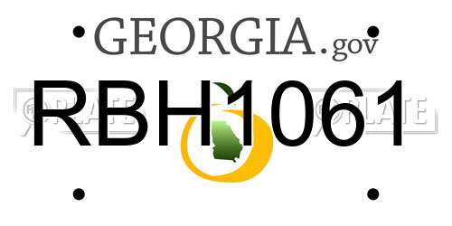 RBH1061 Georgia License Plate