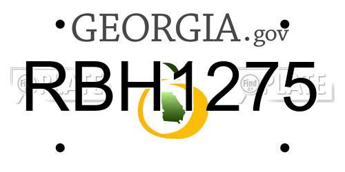 RBH1275 Georgia License Plate