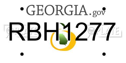 RBH1277 Georgia License Plate