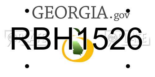 RBH1526 Georgia License Plate